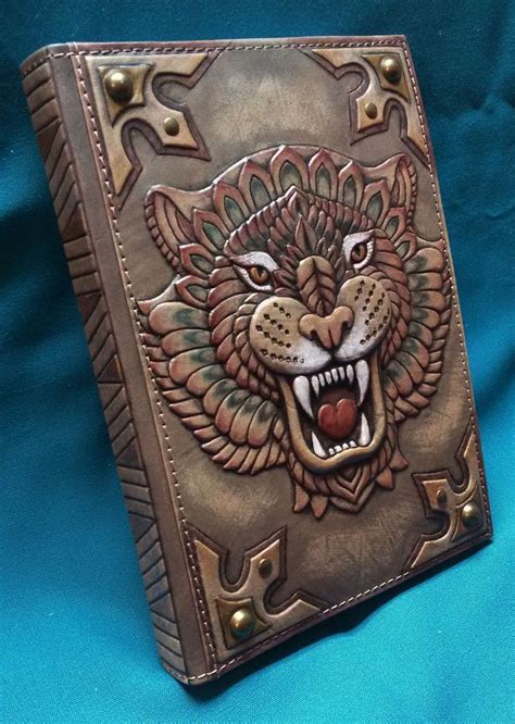 Tiger Leather Notebook Journal A Leather Journal Cover Etsy