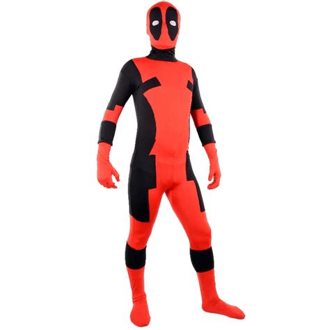 Sale Deadpool Costume Adult Halloween Costumes For Men Adult Superhero Full Bodysuit Lycra