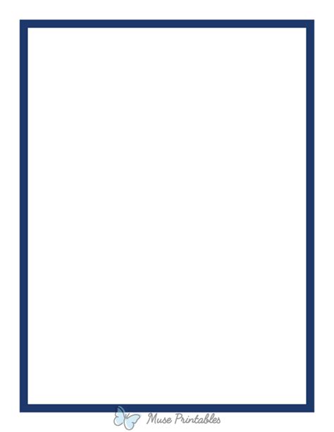 Printable Navy Blue Medium Line Page Border