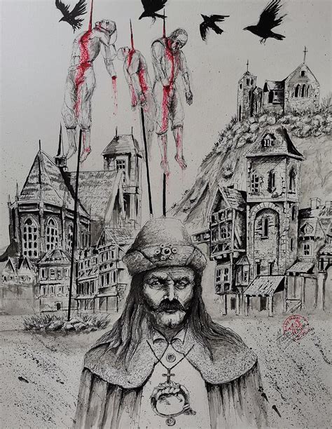 Vlad The Impaler Dracula Drawing By Matei Valentin