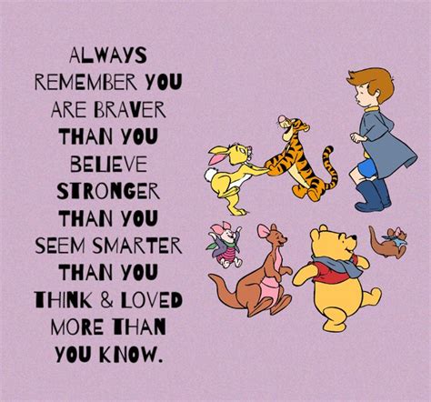 You are braver than you believe, stronger than you seem, and smarter than you think. Christopher Robin | Pooh quotes, Winnie the pooh quotes, Always remember you