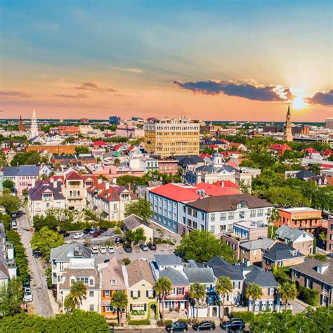 Aerial View Of Downtown Charleston South Carolina United States