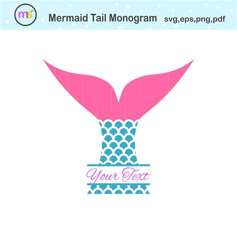 Mermaid Tail Svg Mermaid Monogram Svg Mermaid Svg Mermaid Etsy