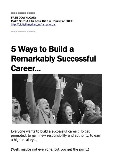 5 ways to build a remarkably successful career pdf