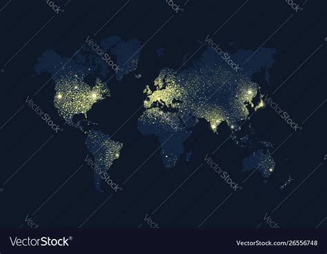World Map At Night Metro Map
