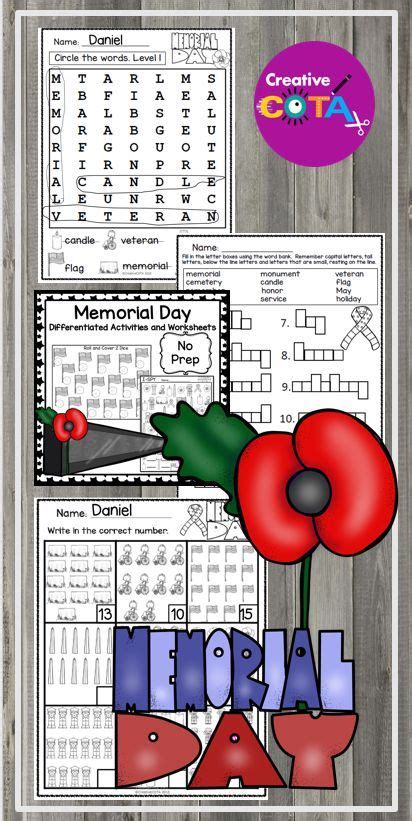 No Prep Memorial Day Worksheets And Activities Elementary Special