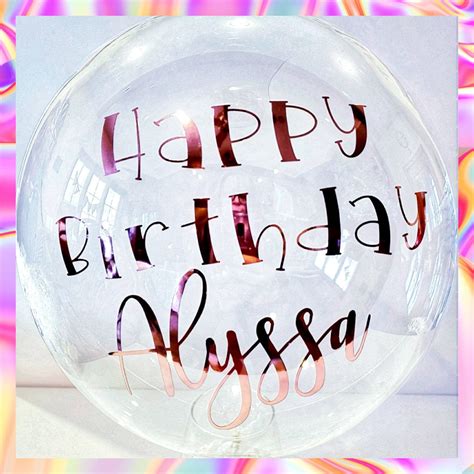 Custom Vinyl Decal For Personalized Balloon Name Decal Clear Etsy