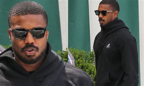 Michael B Jordan Keeps A Low Profile In A Black Sweatsuit And Dark Sunglasses As He Steps Out