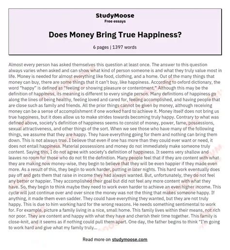 Can Money Bring Happiness Research Can Money Buy Happiness
