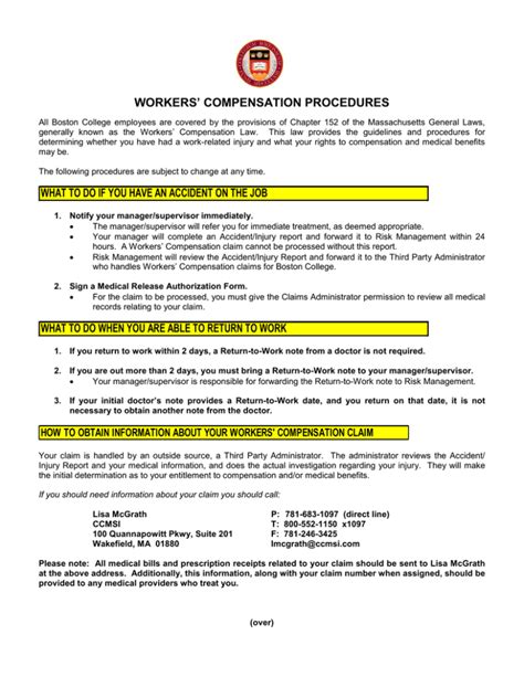 Workers Compensation Procedures