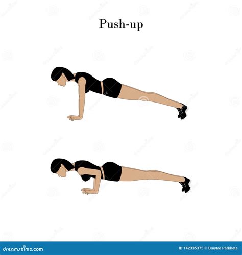 Push Up Exercise Workout Stock Vector Illustration Of Vector 142335375