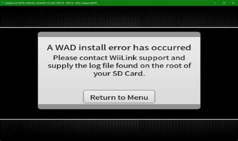 Wad Install Error On Dolphin Using Wiilink Patcher 107 Wad · Issue