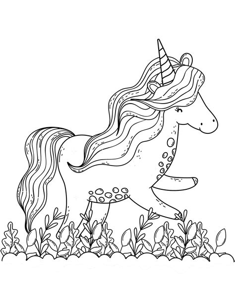 Little Unicorn With Balloons Coloring Page Free Printable Coloring