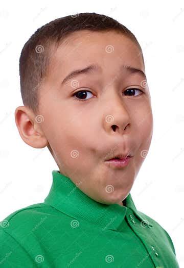 Kid Making A Funny Face Stock Image Image Of Goofy Hispanic 18499463