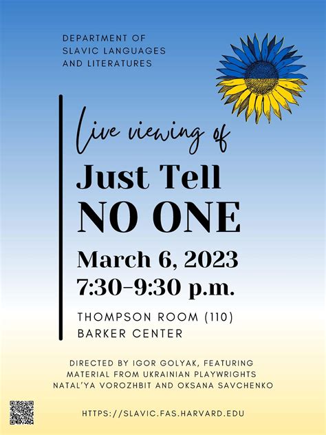 Just Tell No One - Ukrainian Cultural Center of New England