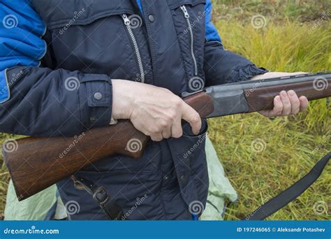 Hunter With A Gun Autumn Duck Hunting Stock Image Image Of Sport
