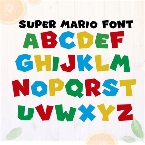 Super Mario Font Cut Files Mario Alphabet Svg Orangecut