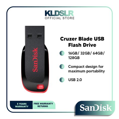 Sandisk Cruzer Blade 8gb 16gb 32gb 64gb 128gb Usb 20 Flash