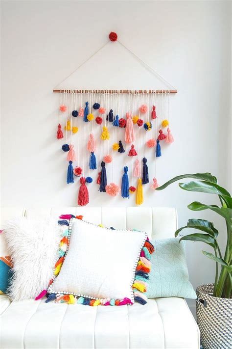 Diy Wall Hanging Craft Ideas Home Decor Hanging Wall Diy String Twig