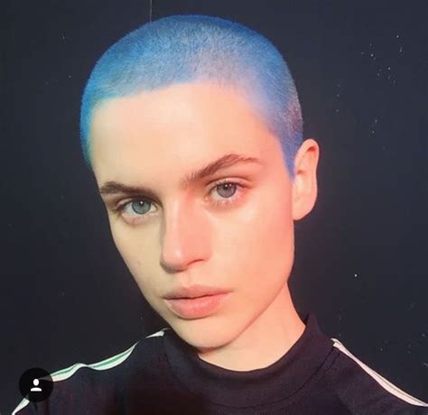 Blue Buzz Cut Hair Girls With Shaved Heads Shaved Head Women Blue Hair Pink Hair Buzz Cut