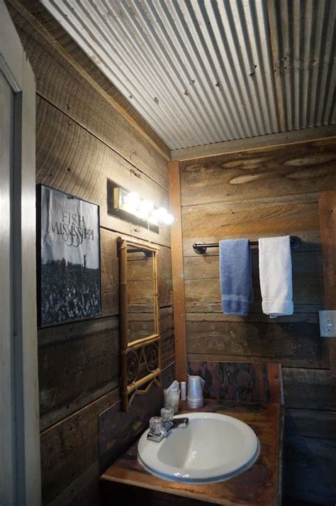 Outdoor Bathroom With Corrugated Metal