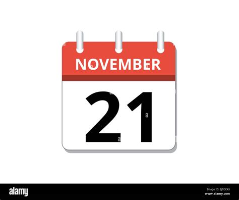 November 21st Calendar Icon Vector Concept Of Schedule Business And