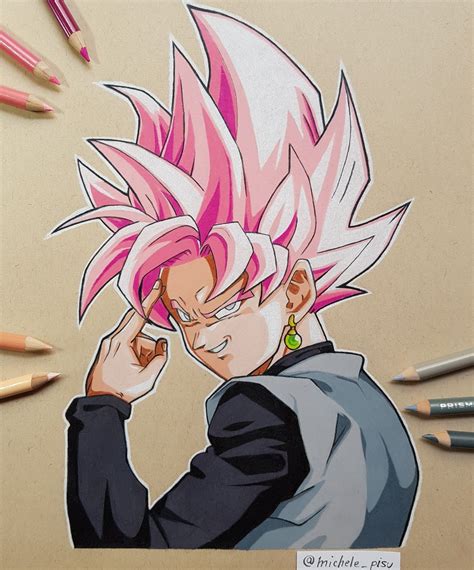 Black Goku Rosé Dibujos Personajes De Dragon Ball Dibujo De Goku