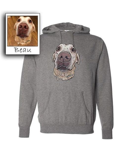 Custom Illustrated Hoodie With A Picture Of Your Beloved Doggo