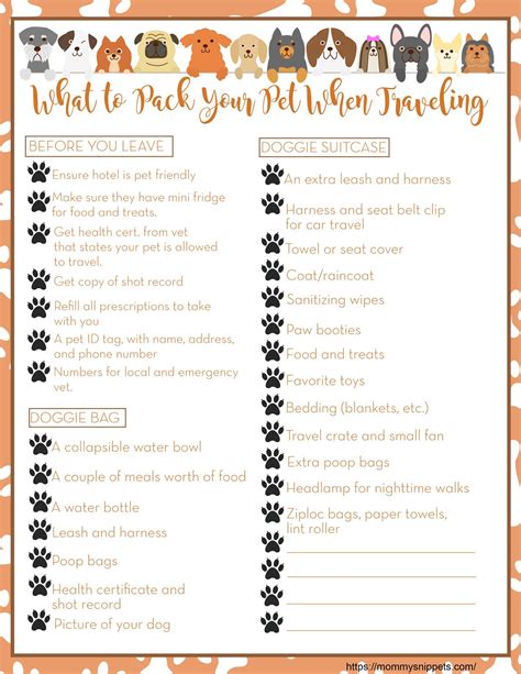 Pet Packing List For A Road Trip Dog Care Road