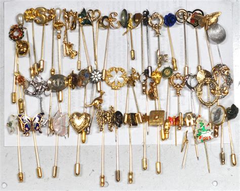 Vintage Huge 59 Stick Pins Vintage To Now Jewelry Stick Pins Mix Lot