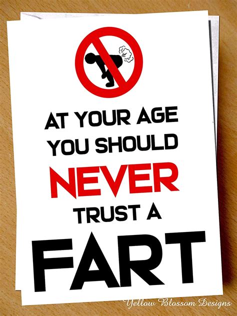 Funny Rude Birthday Card Old Fart Friend Brother Sister Dad Mum Cheeky