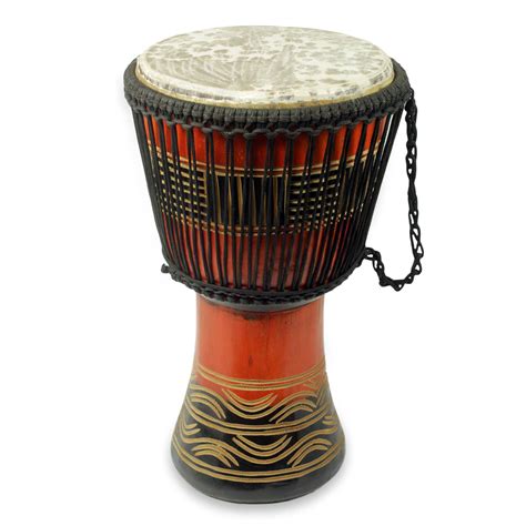 Djembes Drum Aklot African Drum Hand Painted X 20 Mahogany Goatskin
