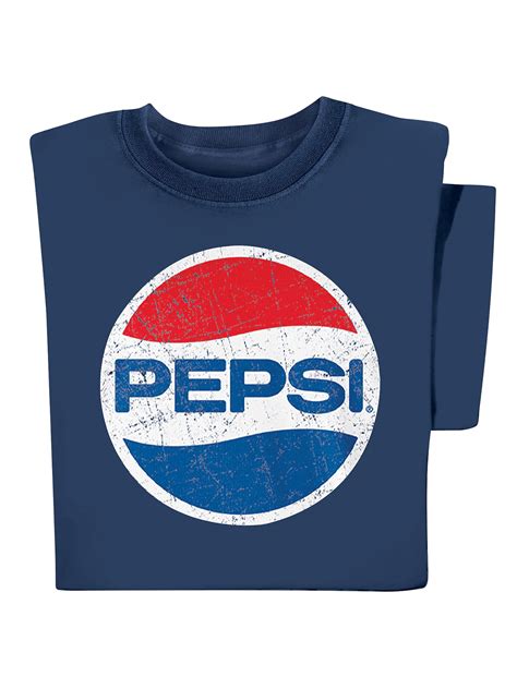Collections Etc Distressed Pepsi Cola Classic 70s Logo T Shirt