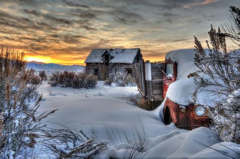 Winter Sunrise On The Old Frozen Farm Photograph By Michael Morse Pixels