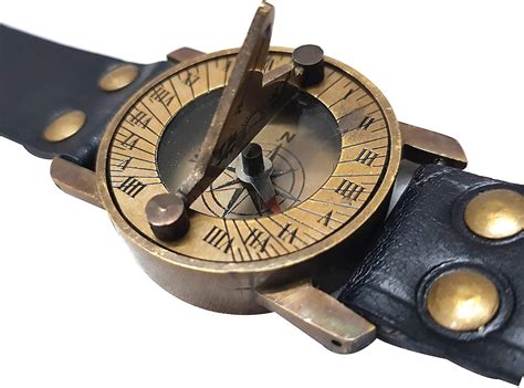Maritime Steampunk Sundial Brass Compass Wrist Watch Antique Etsy