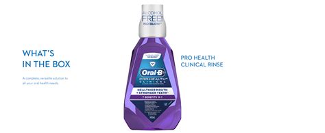 Oral B Pro Health Clinical Alcohol Free Fluoride Rinse Mouthwash Clean Mint 500 Milliliters
