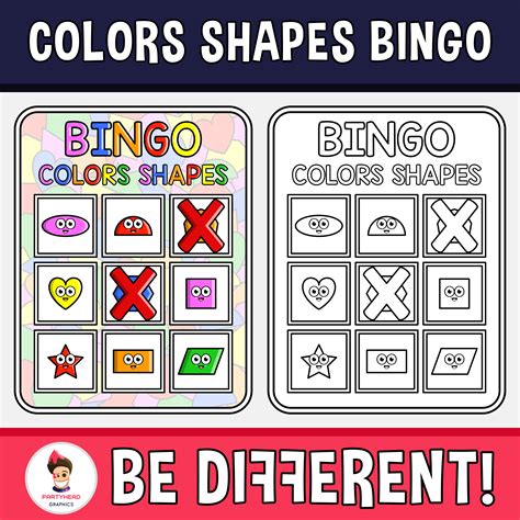 Colors Shapes Bingo Color Shapes Shapes Color