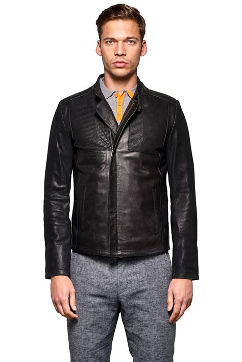 Mens Black Casual Genuine Leather Jacket New Season
