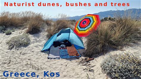 Naturist Beach Dunes Bushes And Trees Area Greece Kos Summer Between Tigaki And Marmari