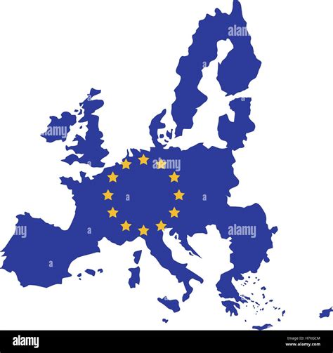 European Union Map Icon Europe Eu Country National And Politics Stock
