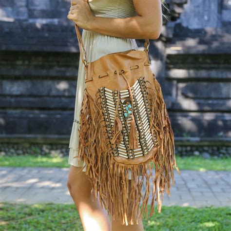 Genuine Leather Bag Native American Style Bohemian Vintage