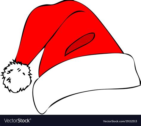 Sombrero De Santa Claus Rojo De Dibujos Animados Vector De Stock My