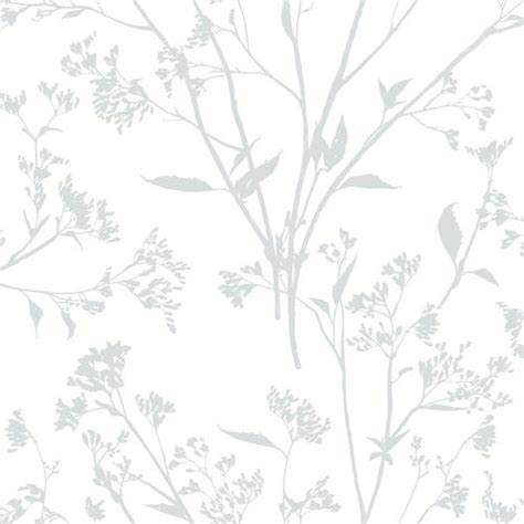 A Street Prints Southport Delicate Branches Light Grey Wallpaper