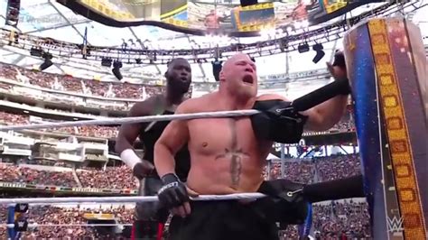 Brock Lesnar Vs Omos Full Match Wwe Wrestlemania 39 Highlights Youtube
