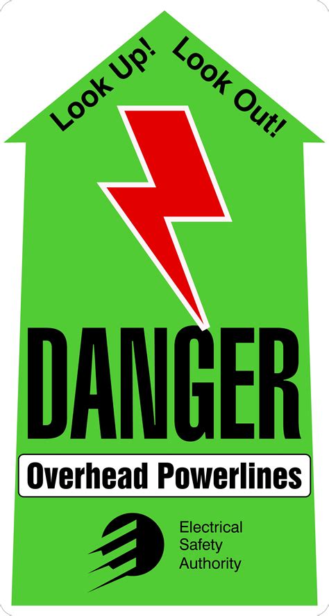 Danger Overhead Power Lines 30 X 16 Mine Safety Signs