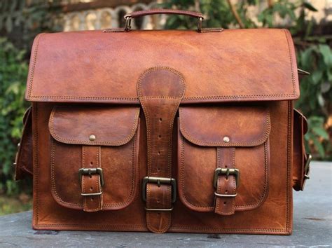 Genuine Brown Leather Messenger Shoulder Laptop Briefcase Rustic