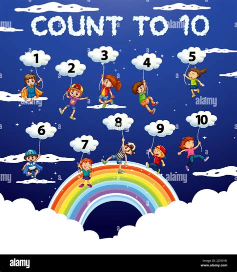 Counting Numbers 1 To 10 For Kids Illustration Stock Vector Image And Art