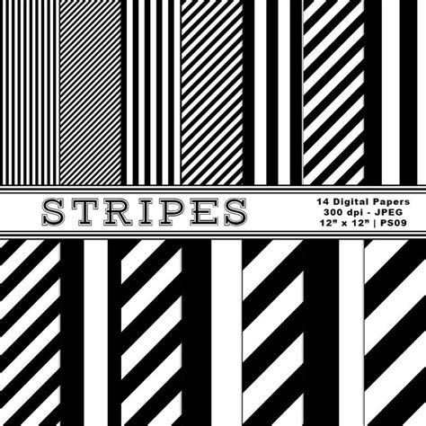 Black And White Striped Digital Papers Striped Paper Digital Etsy In