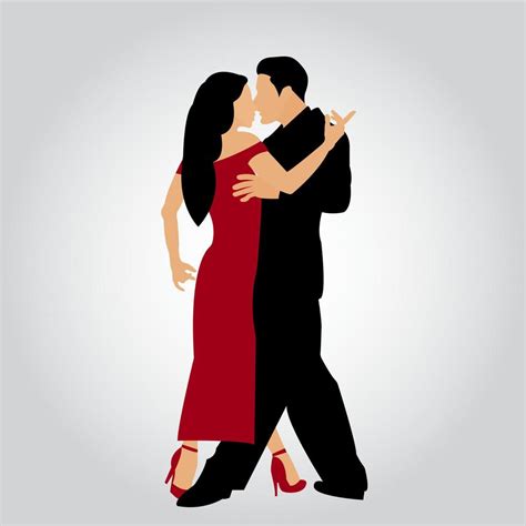 Couple Dancing Tango Man And Woman Dancing Tango Vector Illustration 9262190 Vector Art At