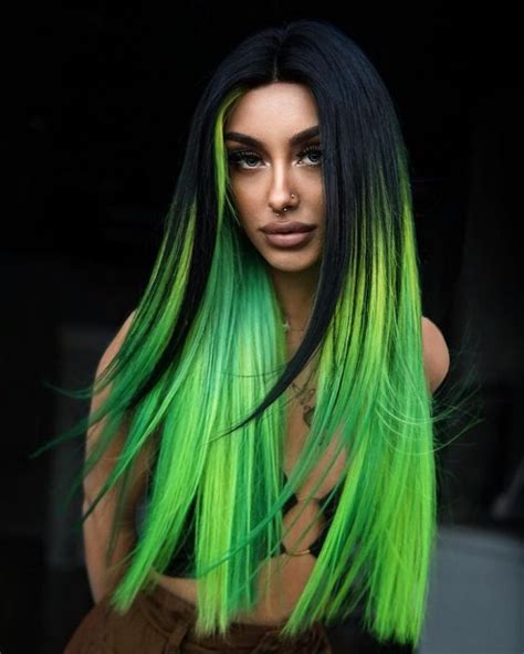 Neon Hair Color Edgy Hair Color Unnatural Hair Color Green Hair Colors Bright Hair Colors